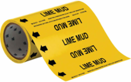 LIME MUD Pipe Marker, 30' H x 8" W, Roll of 30', Fits Pipes 2" Dia. or Smaller