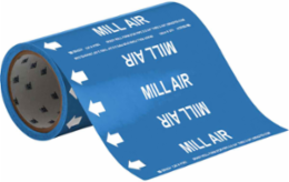 MILL AIR Pipe Marker, 30' H x 8" W, Roll of 30', Fits Pipes 2" Dia. or Smaller