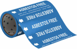 ASBESTOS FREE Pipe Marker, 30' H x 8" W, Roll of 30', Fits Pipes 2" Dia. or Smaller