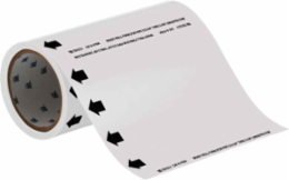 Roll Form Pipe Marker: (Blank), 30' H x 8" W, Roll of 30', Fits Pipes 2" Dia. or Smaller