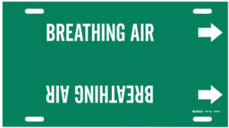 Breathing Air Pipe Marker 24 Inch W, Fit Pipes 8 Inch to 9-7/8 Inch Dia.