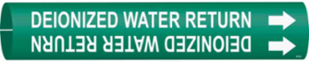 Deionized Water Return Pipe Marker, Fits Pipes 2.5" Dia. Thru 3.875" Dia.
