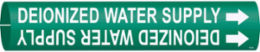 Deionized Water Supply Pipe Marker, Fits Pipes 0.75" Dia. Thru 1.375" Dia.