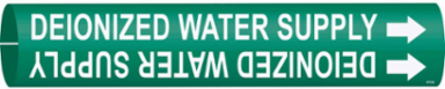 Deionized Water Supply Pipe Marker, Fits Pipes 1.5" Dia. Thru 2.375" Dia.