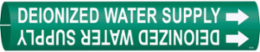 Deionized Water Supply Pipe Marker, Fits Pipes 4" Dia. Thru 6" Dia.
