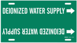 Deionized Water Supply Pipe Marker, 10" H x 32" W, Fits Pipes 10" Dia. Thru 15" Dia.