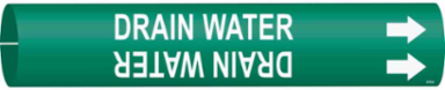 Drain Water Pipe Marker, Fits Pipes 0.75" Dia. Thru 1.375" Dia.
