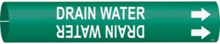 Drain Water Pipe Marker, Fits Pipes 1.5" Dia. Thru 2.375" Dia.