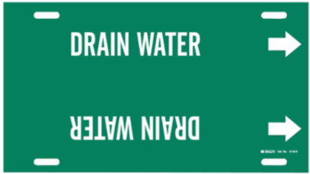 Drain Water Pipe Marker, 10" H x 32" W, Fits Pipes 10" Dia. Thru 15" Dia.