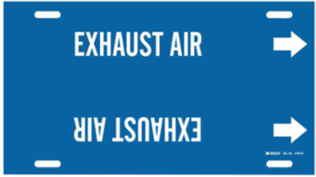 EXHAUST AIR Pipe Marker, 24" W, Fits Pipes 8" Dia. Thru 9.875" Dia.