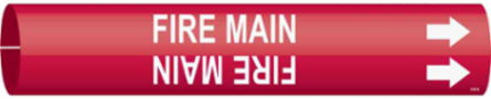 FIRE MAIN Pipe Marker, Fits Pipes 1.5" Dia. Thru 2.375" Dia.