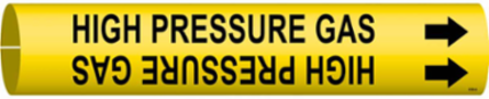 HIGH PRESSURE GAS Pipe Marker, Fits Pipes 0.75" Dia. Thru 1.375" Dia.