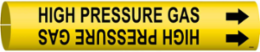HIGH PRESSURE GAS Pipe Marker, Fits Pipes 1.5" Dia. Thru 2.375" Dia.