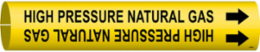 HIGH PRESSURE NATURAL GAS Pipe Marker, Fits Pipes 0.75" Dia. Thru 1.375" Dia.