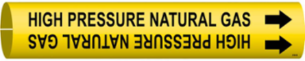 HIGH PRESSURE NATURAL GAS Pipe Marker, Fits Pipes 1.5" Dia. Thru 2.375" Dia.