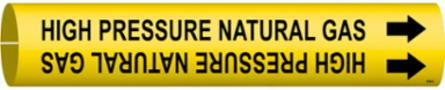 HIGH PRESSURE NATURAL GAS Pipe Marker, Fits Pipes 2.5" Dia. Thru 3.875" Dia.