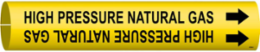 HIGH PRESSURE NATURAL GAS Pipe Marker, Fits Pipes 2.5" Dia. Thru 3.875" Dia.