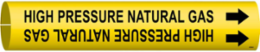 HIGH PRESSURE NATURAL GAS Pipe Marker, Fits Pipes 4" Dia. Thru 6" Dia.