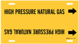 HIGH PRESSURE NATURAL GAS Pipe Marker, 10" H x 32" W, Fits Pipes 10" Dia. Thru 15" Dia.