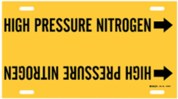 HIGH PRESSURE NITROGEN Pipe Marker, 10" H x 32" W, Fits Pipes 10" Dia. Thru 15" Dia.