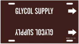 Snap-On Pipe Marker: GLYCOL SUPPLY, 10" H x 32" W, Pipe Marker Style H