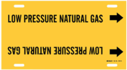 LOW PRESSURE NATURAL GAS Pipe Marker, 10" H x 24" W, Fits Pipes 8" Dia. Thru 9.875" Dia.