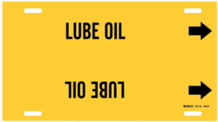Lube Oil Pipe Marker, 10" H x 24" W, Fits Pipes 8" Dia. Thru 9.875" Dia.