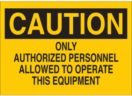 CAUTION Personnel Sign, 7 Inch H x 10 Inch W, Non-Reflective Aluminum