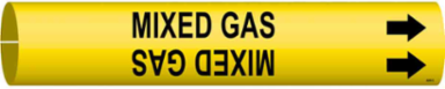 MIXED GAS Pipe Marker, Fits Pipes 2.5" Dia. Thru 3.875" Dia.