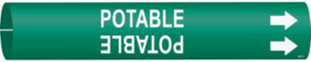 Potable Pipe Marker, Fits Pipes 4" Dia. Thru 6" Dia.