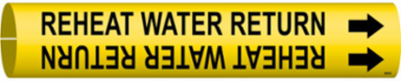 Reheat Water Return Pipe Marker, 0.875" H x 0.875" W, Fits Pipes 1.5" Dia. Thru 2.375" Dia.