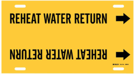 Reheat Water Return Pipe Marker, 10" H x 24" W, Fits Pipes 8" Dia. Thru 9.875" Dia.