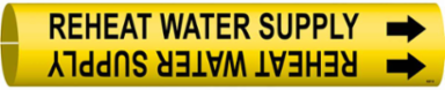 Reheat Water Supply Pipe Marker, 2.8125" H x 2.8125" W, Fits Pipes 4" Dia. Thru 6" Dia.