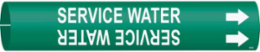 Service Water Pipe Marker, Fits Pipes 1.5" Dia. Thru 2.375" Dia.