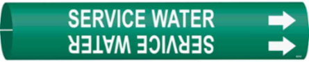 Service Water Pipe Marker, Fits Pipes 4" Dia. Thru 6" Dia.