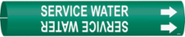Service Water Pipe Marker, Fits Pipes 4" Dia. Thru 6" Dia.