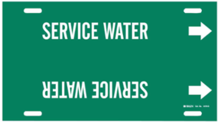 Service Water Pipe Marker, 10" H x 24" W, Fits Pipes 8" Dia. Thru 9.875" Dia.