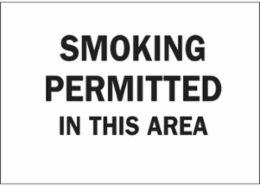 Smoking Permitted Sign, 10" H x 14" W x 0.035" D, Aluminum