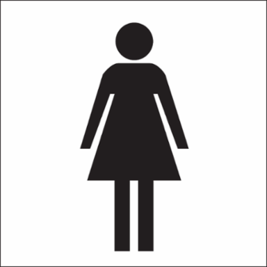 Woman Picto Sign, 7" H x 10" W x 0.035" D, Aluminum