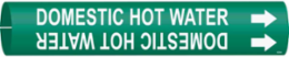 Domestic Hot Water Pipe Marker, Fits Pipes 0.75" Dia. Thru 1.375" Dia.