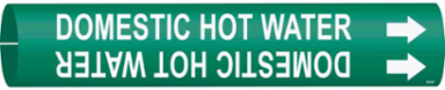 Domestic Hot Water Pipe Marker, Fits Pipes 1.5" Dia. Thru 2.375" Dia.