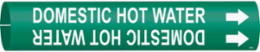 Domestic Hot Water Pipe Marker, Fits Pipes 2.5" Dia. Thru 3.875" Dia.