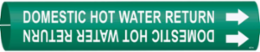Snap-On Pipe Marker: DOMESTIC HOT WATER RETURN, Fits Pipes 0.75" Dia. Thru 1.375" Dia.