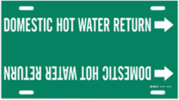 Snap-On Pipe Marker: DOMESTIC HOT WATER RETURN, 24" W, Fits Pipes 8" Dia. Thru 9.875" Dia.
