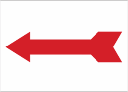 Left Arrow Sign, 7" H x 10" W x 0.035" D, Aluminum