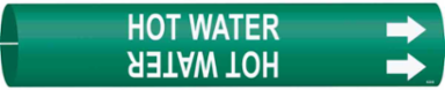 Hot Water Pipe Marker, Fits Pipes 1.5" Dia. Thru 2.375" Dia.