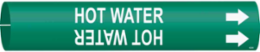 Hot Water Pipe Marker, Fits Pipes 1.5" Dia. Thru 2.375" Dia.