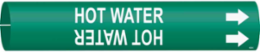 Hot Water Pipe Marker, Fits Pipes 2.5" Dia. Thru 3.875" Dia.