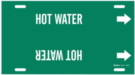 Hot Water Pipe Marker, 8" H x 16" W, Fits Pipes 6" Dia. Thru 7.875" Dia.
