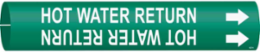 Hot Water Return Pipe Marker, Fits Pipes 0.75" Dia. Thru 1.375" Dia.